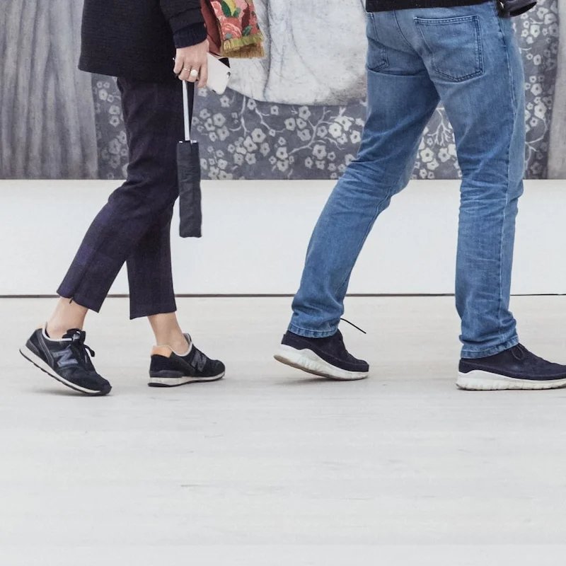 Customers walking in a commercial retail space