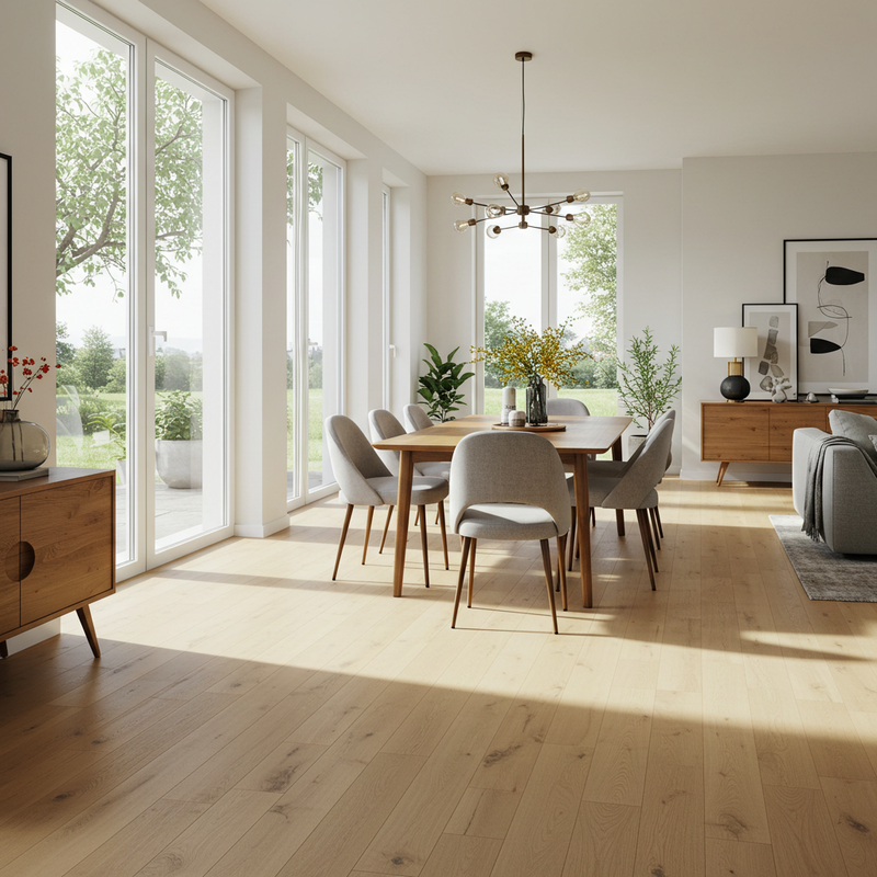 Bright Dining Area with Hardwood Floor