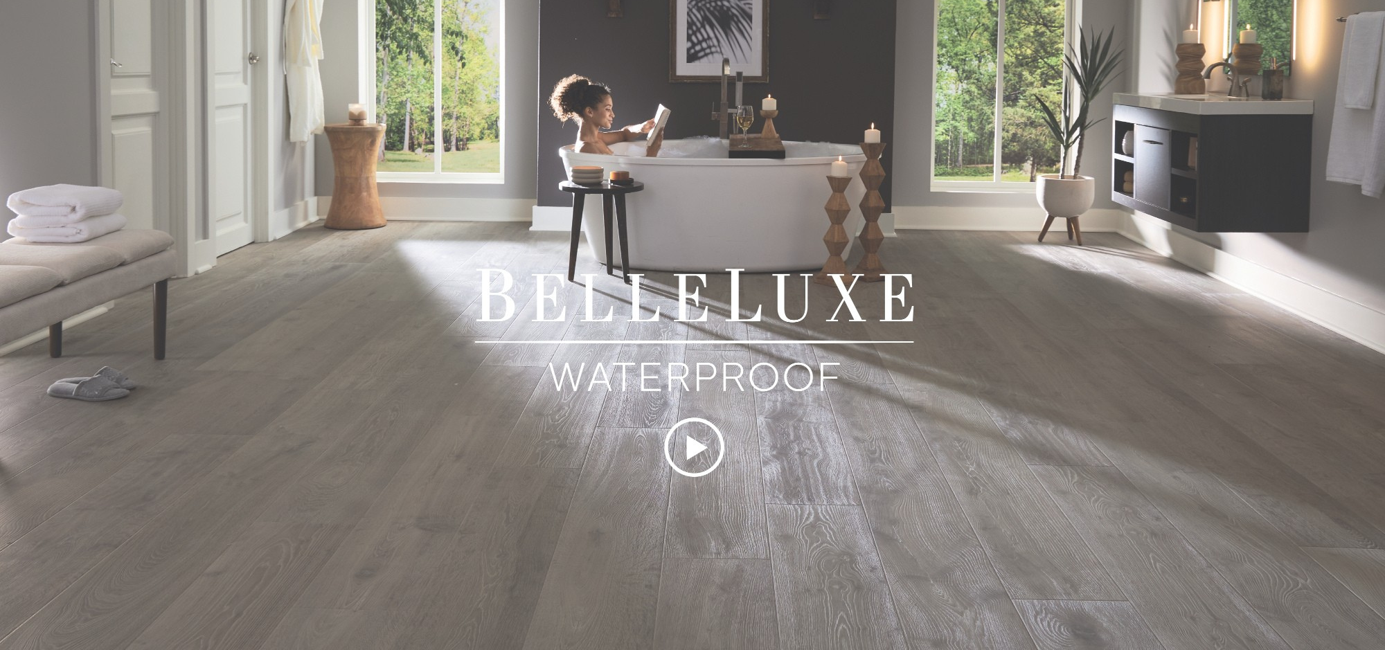 Karastan BelleLuxe Waterproof Flooring in a stylish bathroom